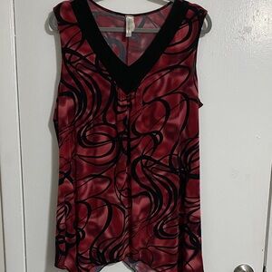Perseption Burgundy and Black Swirl Blouse